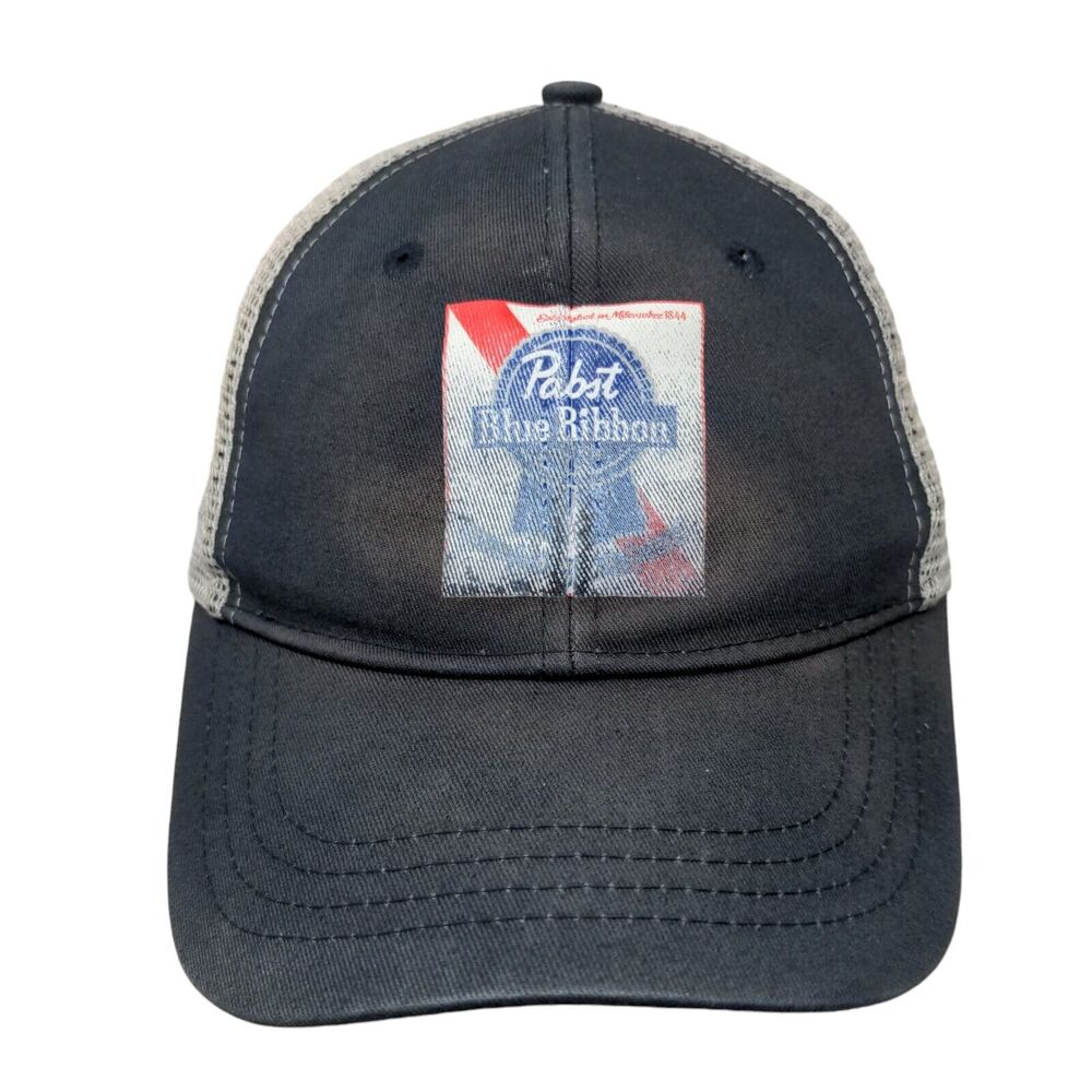 Pabst Blue Ribbon Snapback Trucker Hat Blue One Size Mesh Back Three In